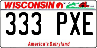 WI license plate 333PXE