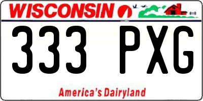 WI license plate 333PXG