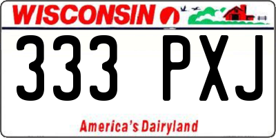 WI license plate 333PXJ