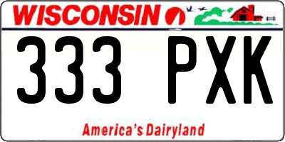 WI license plate 333PXK