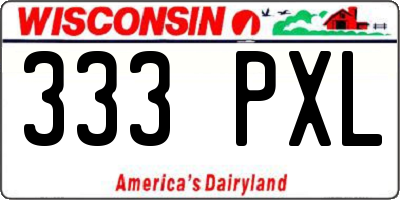 WI license plate 333PXL
