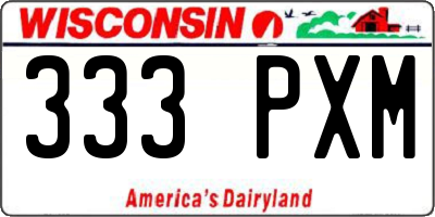 WI license plate 333PXM