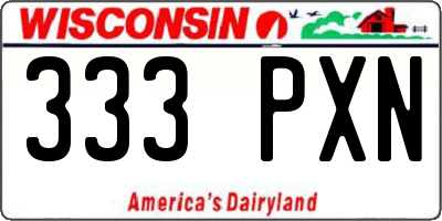 WI license plate 333PXN