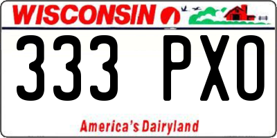 WI license plate 333PXO