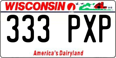 WI license plate 333PXP