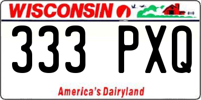WI license plate 333PXQ