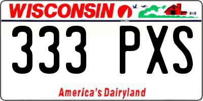 WI license plate 333PXS