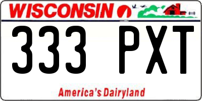 WI license plate 333PXT