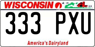 WI license plate 333PXU