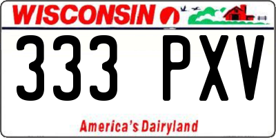 WI license plate 333PXV