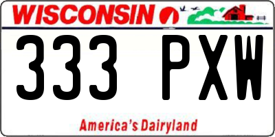 WI license plate 333PXW