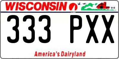 WI license plate 333PXX