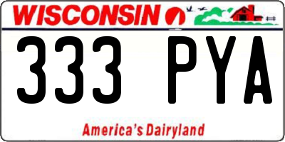 WI license plate 333PYA