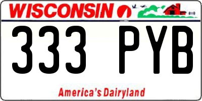 WI license plate 333PYB