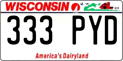 WI license plate 333PYD