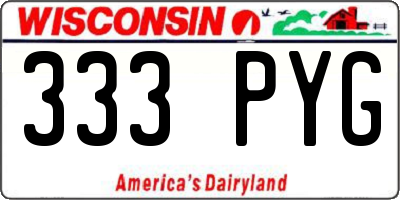 WI license plate 333PYG