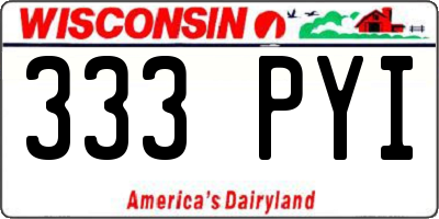 WI license plate 333PYI