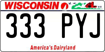 WI license plate 333PYJ