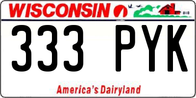 WI license plate 333PYK