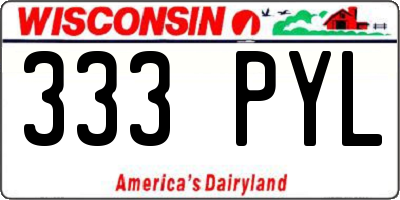 WI license plate 333PYL