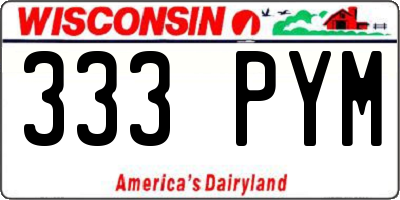 WI license plate 333PYM