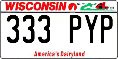 WI license plate 333PYP