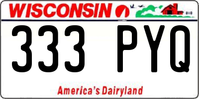 WI license plate 333PYQ