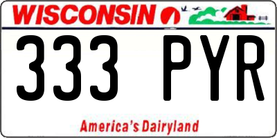 WI license plate 333PYR