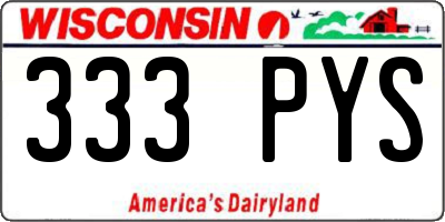 WI license plate 333PYS