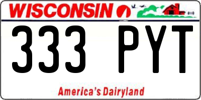 WI license plate 333PYT