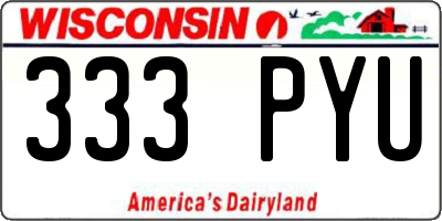 WI license plate 333PYU