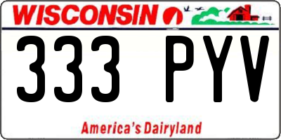 WI license plate 333PYV