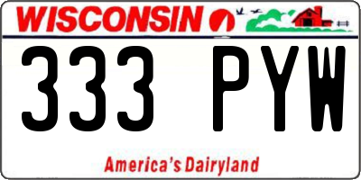 WI license plate 333PYW