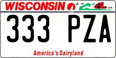 WI license plate 333PZA