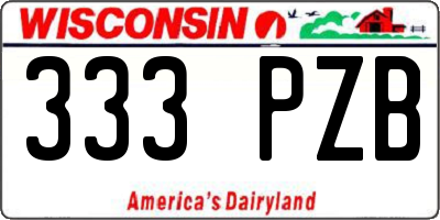 WI license plate 333PZB