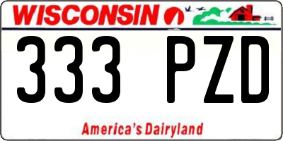 WI license plate 333PZD