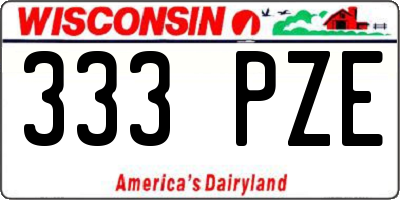 WI license plate 333PZE