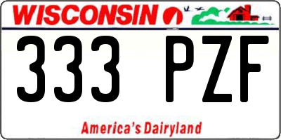 WI license plate 333PZF