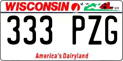 WI license plate 333PZG