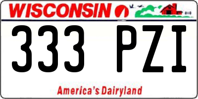WI license plate 333PZI