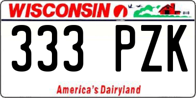 WI license plate 333PZK