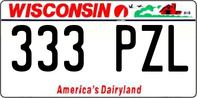 WI license plate 333PZL