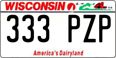 WI license plate 333PZP