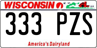 WI license plate 333PZS