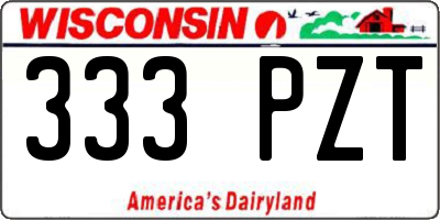 WI license plate 333PZT