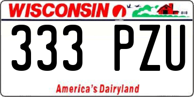 WI license plate 333PZU