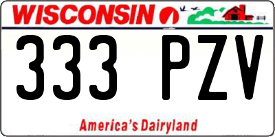 WI license plate 333PZV