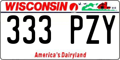 WI license plate 333PZY