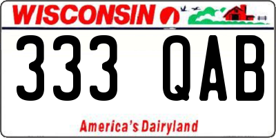 WI license plate 333QAB
