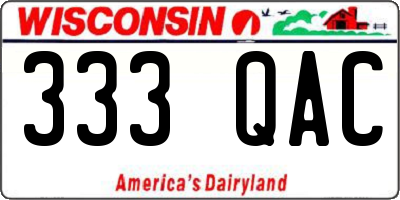WI license plate 333QAC